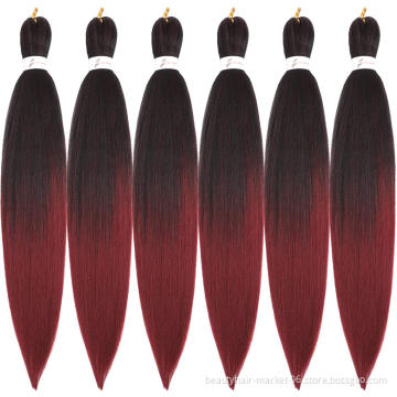 Hot selling Synthetic ez Braids hot water setting ombre color yaki expression private label pre stretched braiding hair